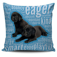 Load image into Gallery viewer, Designs by MyUtopia Shout Out:Cute Black Lab Puppies Pillowcases,Blue,Pillowcases
