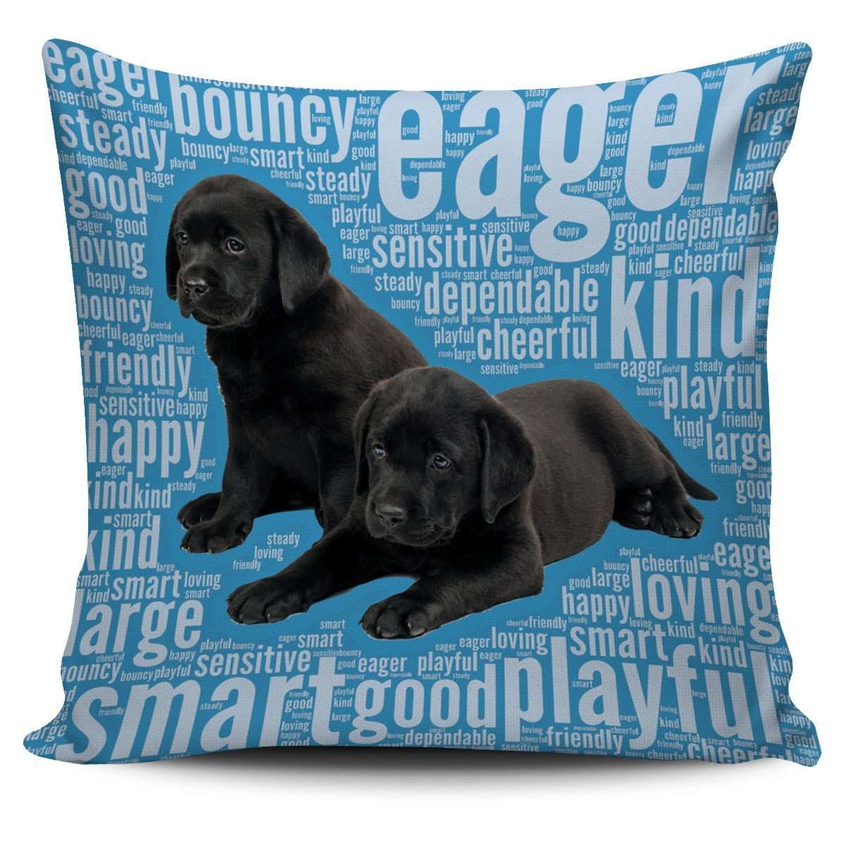 Designs by MyUtopia Shout Out:Cute Black Lab Puppies Pillowcases,Blue,Pillowcases