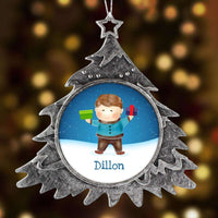 Load image into Gallery viewer, Designs by MyUtopia Shout Out:Cute Boy Personalized Christmas Keepsake Ornament
