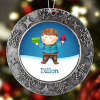 Load image into Gallery viewer, Designs by MyUtopia Shout Out:Cute Boy Personalized Christmas Keepsake Ornament
