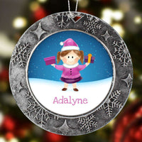 Load image into Gallery viewer, Designs by MyUtopia Shout Out:Cute Girl Personalized Christmas Keepsake Ornament
