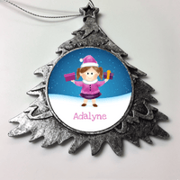 Load image into Gallery viewer, Designs by MyUtopia Shout Out:Cute Girl Personalized Christmas Keepsake Ornament,Christmas Tree,Personalized Christmas Ornament
