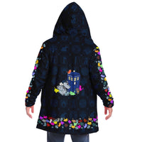 Load image into Gallery viewer, Neko&#39;s Playing with the TARDIS Inspired by Doctor Who Fleece Lined Cloak

