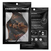 Load image into Gallery viewer, Designs by MyUtopia Shout Out:Dachshund Animal Print Fitted Face mask with Adjustable Ear Loops and filter pocket

