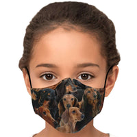 Load image into Gallery viewer, Designs by MyUtopia Shout Out:Dachshund Animal Print Fitted Face mask with Adjustable Ear Loops and filter pocket
