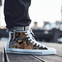 Load image into Gallery viewer, Designs by MyUtopia Shout Out:Dachshund Collage Canvas High Top Shoes Mens
