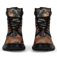 Load image into Gallery viewer, Designs by MyUtopia Shout Out:Dachshund Print Chunky Sneaker Walking Boots
