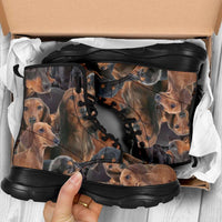 Load image into Gallery viewer, Designs by MyUtopia Shout Out:Dachshund Print Chunky Sneaker Walking Boots
