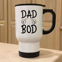 Load image into Gallery viewer, Designs by MyUtopia Shout Out:Dad Bod 14 oz Stainless Steel Travel Coffee Mug w. Twist Close Lid,White / 14 oz,Travel Mug
