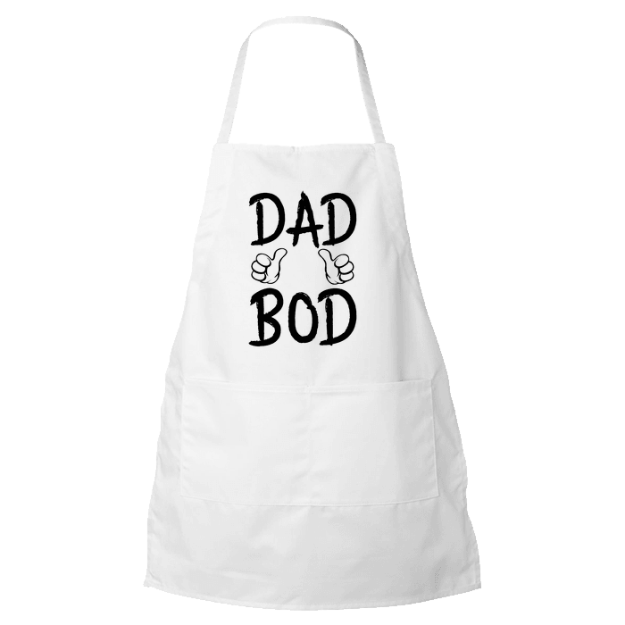 Designs by MyUtopia Shout Out:Dad Bod Apron,White,Apron