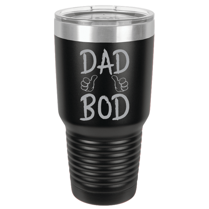 Designs by MyUtopia Shout Out:Dad Bod Engraved Polar Camel 30 oz Insulated Double Wall Steel Tumbler Travel Mug,Black,Polar Camel Tumbler