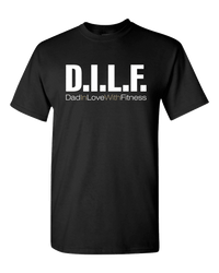 Load image into Gallery viewer, Designs by MyUtopia Shout Out:Dad In Love with Fitness D.I.L.F. Adult Unisex T-Shirt,S / Black,Adult Unisex T-Shirt
