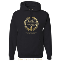 Load image into Gallery viewer, Designs by MyUtopia Shout Out:Dad of the Year Award Personalized with Kids Names Adult Hoodie,Black / S,Pullover Hoodie
