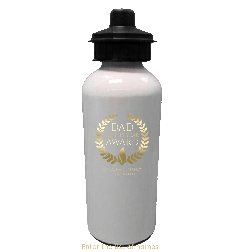 Designs by MyUtopia Shout Out:Dad of the Year Award Personalized with Kids Names Water Bottle,Default Title,Water Bottles