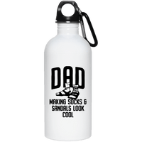Load image into Gallery viewer, Designs by MyUtopia Shout Out:Dad Socks and Sandals  20 oz. Stainless Steel Water Bottle
