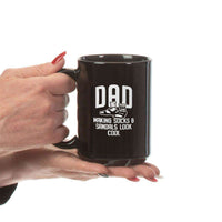 Load image into Gallery viewer, Designs by MyUtopia Shout Out:Dad Socks and Sandals Ceramic Coffee Mug - Black
