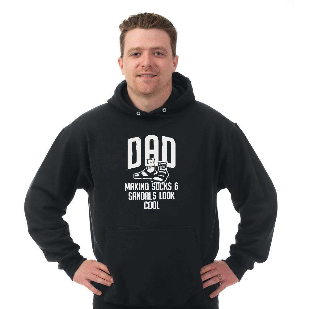 Designs by MyUtopia Shout Out:Dad Socks and Sandals Core Fleece Pullover Hoodie
