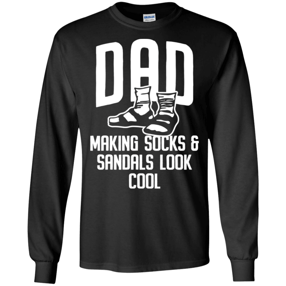 Designs by MyUtopia Shout Out:Dad Socks and Sandals Long Sleeve Ultra Cotton T-Shirt,Black / S,Long Sleeve T-Shirts
