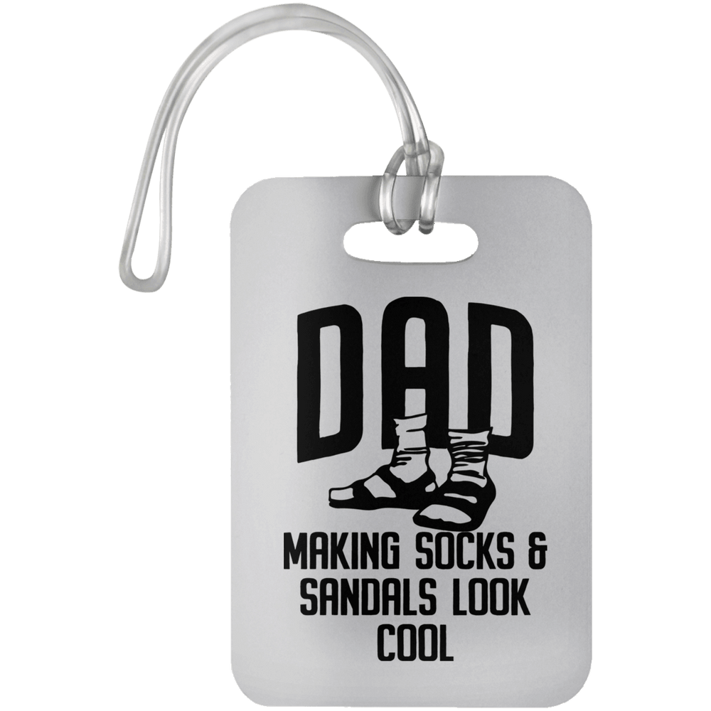 Designs by MyUtopia Shout Out:Dad Socks and Sandals  Luggage Bag Tag,White / One Size,Luggage Tags