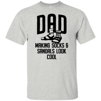 Load image into Gallery viewer, Designs by MyUtopia Shout Out:Dad Socks and Sandals Ultra Cotton T-Shirt,Ash / S,Adult Unisex T-Shirt
