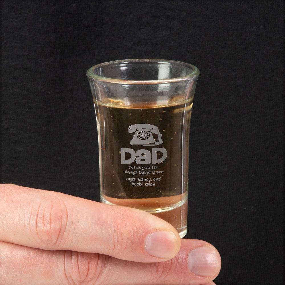 Designs by MyUtopia Shout Out:Dad Thank You For Always Being There Personalized with Kids Names Laser Etched Shot Glass