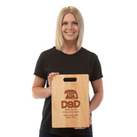 Load image into Gallery viewer, Designs by MyUtopia Shout Out:Dad Thank You For Always Being There Personalized with Kids Names Maple Laser Engraved Cutting Board
