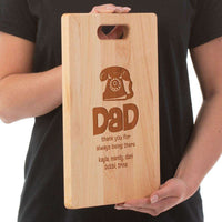 Load image into Gallery viewer, Designs by MyUtopia Shout Out:Dad Thank You For Always Being There Personalized with Kids Names Maple Laser Engraved Cutting Board
