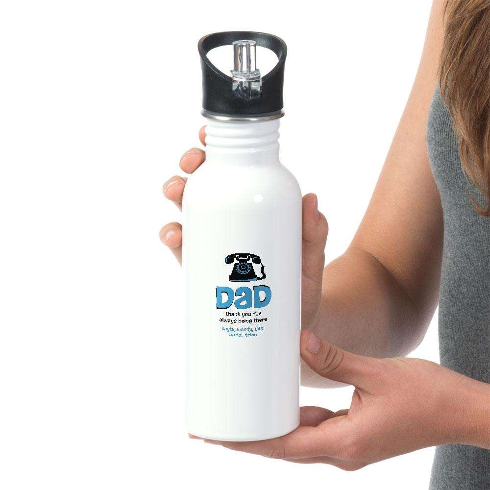 Designs by MyUtopia Shout Out:Dad Thank You For Always Being There Personalized with Kids Names Water Bottle
