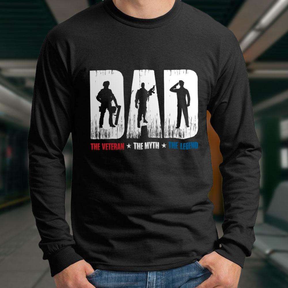 Designs by MyUtopia Shout Out:Dad, The Veteran, The Myth, The Legend Long Sleeve Ultra Cotton T-Shirt