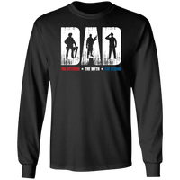 Load image into Gallery viewer, Designs by MyUtopia Shout Out:Dad, The Veteran, The Myth, The Legend Long Sleeve Ultra Cotton T-Shirt,S / Black,Long Sleeve T-Shirts
