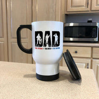 Load image into Gallery viewer, Designs by MyUtopia Shout Out:Dad, The Veteran, The Myth, The Legend Travel Mug
