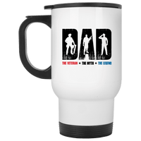 Load image into Gallery viewer, Designs by MyUtopia Shout Out:Dad, The Veteran, The Myth, The Legend Travel Mug,White / One Size,Travel Mug
