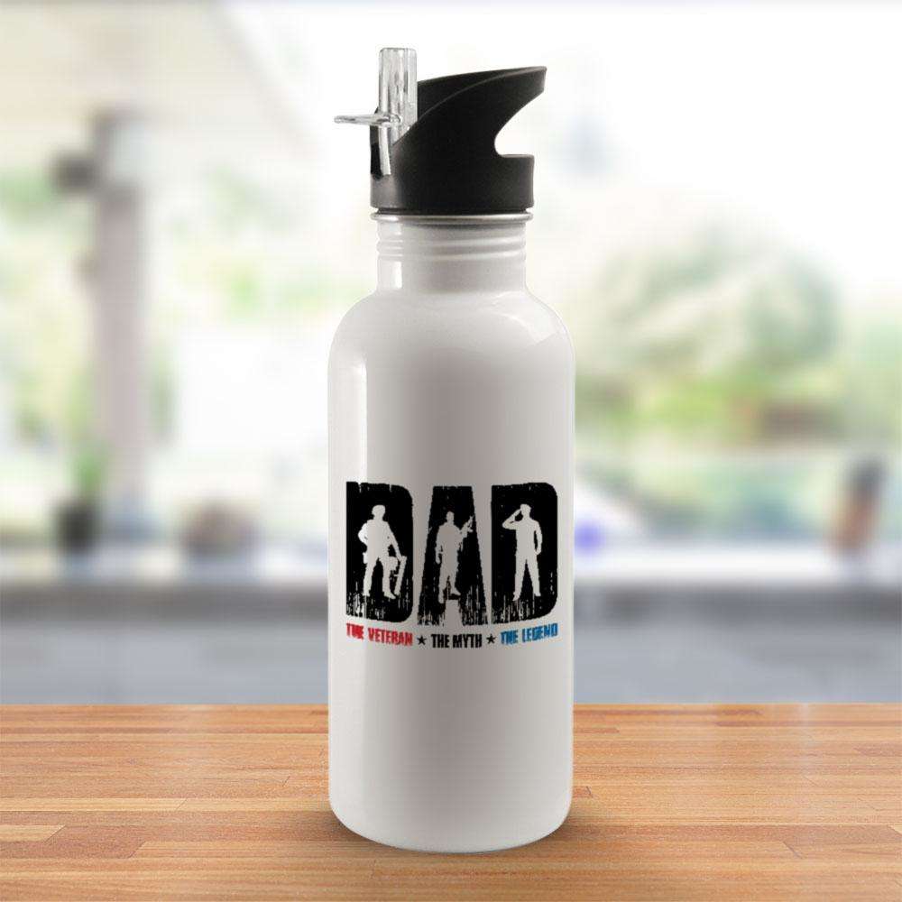 Designs by MyUtopia Shout Out:Dad, The Veteran, The Myth, The Legend Water Bottle