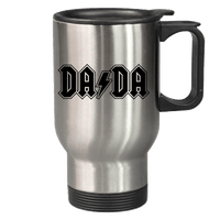 Load image into Gallery viewer, Designs by MyUtopia Shout Out:DaDa  14 oz Stainless Steel Travel Coffee Mug w. Twist Close Lid,Stainless / 14 oz,Travel Mug
