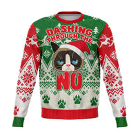 Load image into Gallery viewer, Designs by MyUtopia Shout Out:Dashing Through The NO Funny Christmas Fleece Lined Fashion Sweatshirt,XS / Multi,Fashion Sweatshirt - AOP
