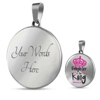 Load image into Gallery viewer, Designs by MyUtopia Shout Out:Daughter of the King Christian Faith Personalized Engraved Keepsake Necklace,Stainless Steel Silver / Yes,Necklace
