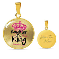 Load image into Gallery viewer, Designs by MyUtopia Shout Out:Daughter of the King Christian Faith Personalized Engraved Keepsake Necklace,18k Gold finish on Stainless Steel / Yes,Necklace
