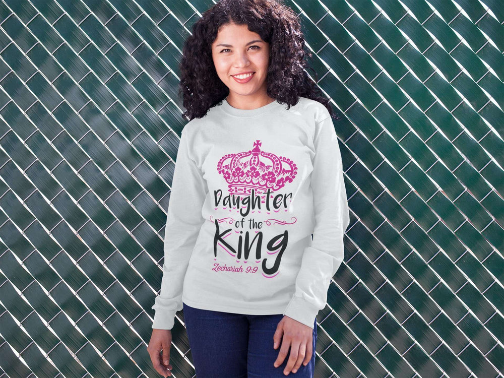 Designs by MyUtopia Shout Out:Daughter of the King Christian Long Sleeve T-Shirt