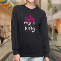 Load image into Gallery viewer, Designs by MyUtopia Shout Out:Daughter of the King Christian Long Sleeve T-Shirt,Black / Small,Long Sleeve T-Shirts
