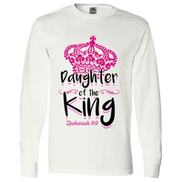 Load image into Gallery viewer, Designs by MyUtopia Shout Out:Daughter of the King Christian Long Sleeve T-Shirt,White / Small,Long Sleeve T-Shirts
