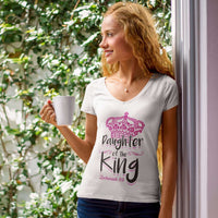 Load image into Gallery viewer, Designs by MyUtopia Shout Out:Daughter of the King Christian Unisex V-Neck Tee
