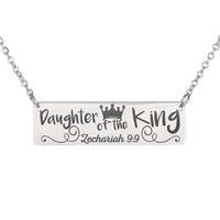 Load image into Gallery viewer, Designs by MyUtopia Shout Out:Daughter Of The King Engraved Personalized Horizontal Bar Necklace
