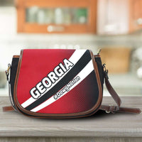 Load image into Gallery viewer, Designs by MyUtopia Shout Out:#DawgNation Georgia Fan Canvas Saddlebag Style Crossbody Purse
