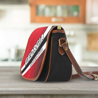 Load image into Gallery viewer, Designs by MyUtopia Shout Out:#DawgNation Georgia Fan Canvas Saddlebag Style Crossbody Purse
