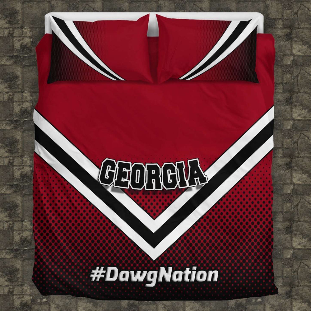 Designs by MyUtopia Shout Out:#DawgNation Georgia Fan Duvet Cover and Pillowcases