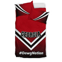 Load image into Gallery viewer, Designs by MyUtopia Shout Out:#DawgNation Georgia Fan Duvet Cover and Pillowcases,Twin (68 X 68 inches) / Red/Black/White,Bedding Set
