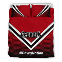 Load image into Gallery viewer, Designs by MyUtopia Shout Out:#DawgNation Georgia Fan Duvet Cover and Pillowcases,Queen/Full (88 X 88 inches) / Red/Black/White,Bedding Set
