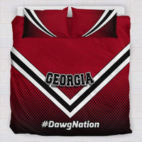 Load image into Gallery viewer, Designs by MyUtopia Shout Out:#DawgNation Georgia Fan Duvet Cover and Pillowcases,King (104 X 88 inches) / Red/Black/White,Bedding Set
