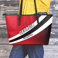 Load image into Gallery viewer, Designs by MyUtopia Shout Out:#DawgNation Georgia Fan Faux Leather Totebag Purse,Medium (10 T x 16 x 5) / Red/Black/White,tote bag purse
