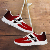 Load image into Gallery viewer, Designs by MyUtopia Shout Out:#DawgNation Georgia Fan Running Shoes,Mens US5 (EU38) / Red/Black/White,Running Shoes
